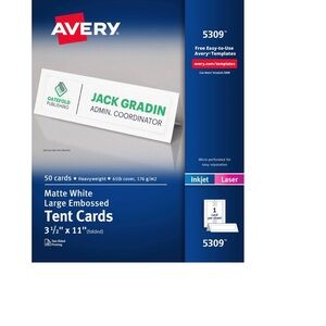 AVERY Store Cards, 3.5” x 11”, Embossed Border, 50 Count. (5309)